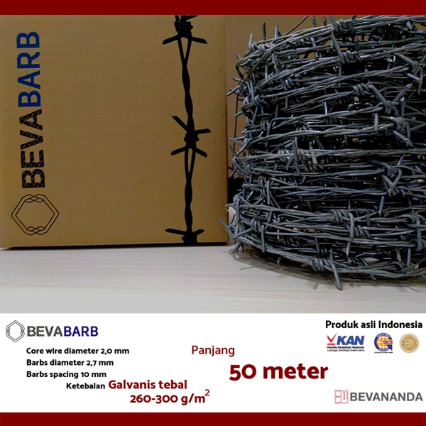 Kawat duri [BEVA Barb] Heavy Galvanized 50 Meter